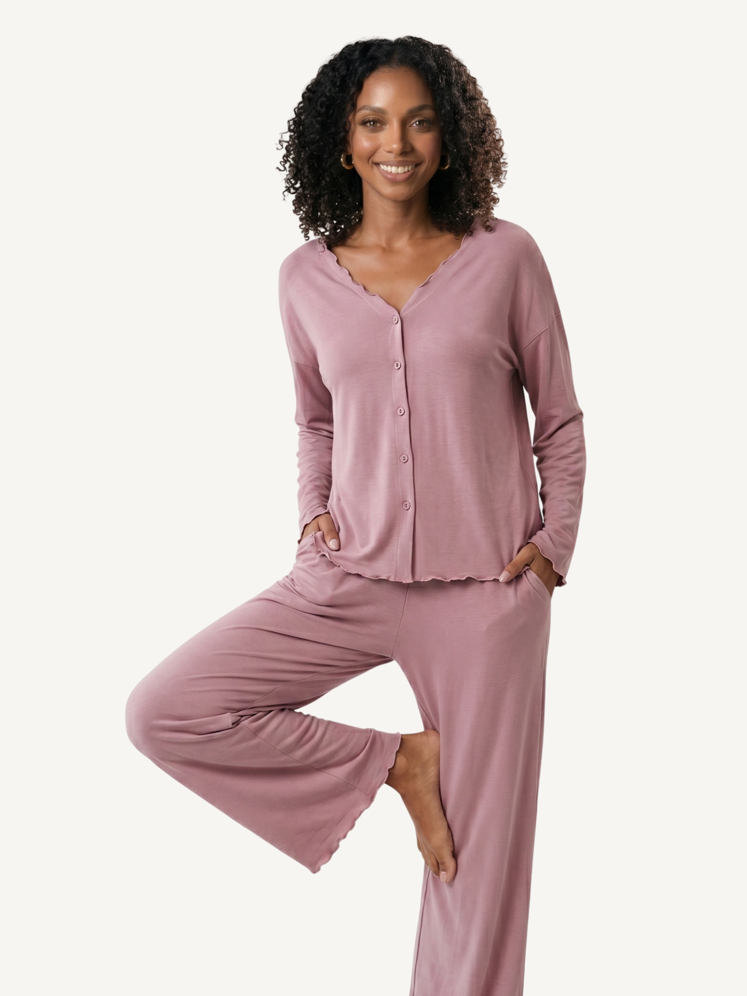 Mila Pajama Set - Soft Mauve
