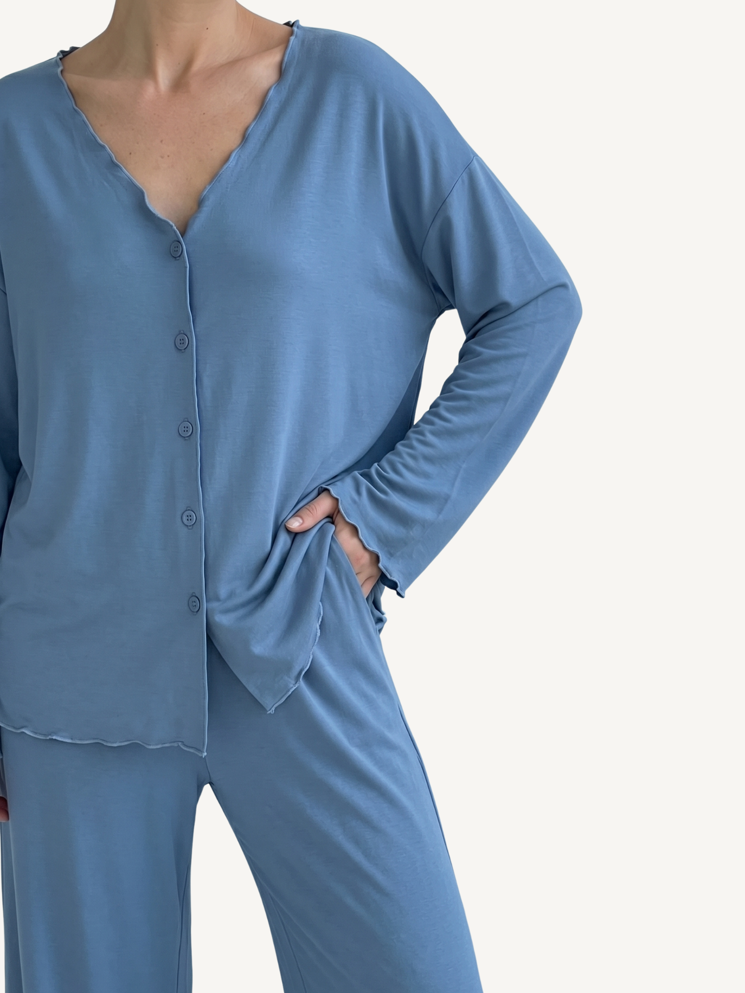 Mila Pajama Set - Slate Blue